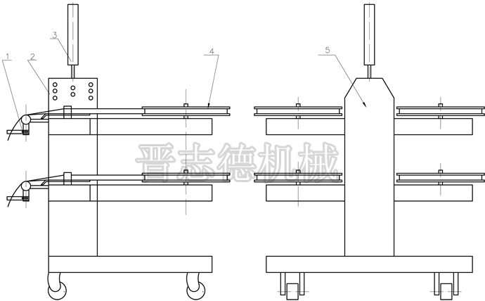 臥式四盤收料機結構圖